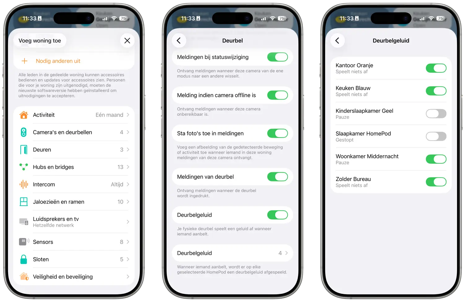 HomePod deurbelgeluid instellen