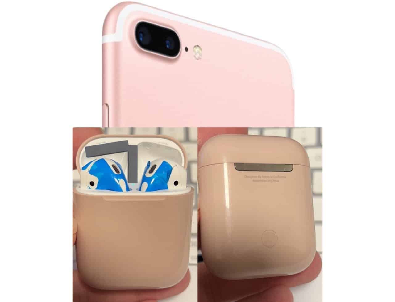 AirPods case in roze kleur passend bij iPhone 7
