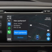 Parkeeractie starten in Flitsmeister via CarPlay