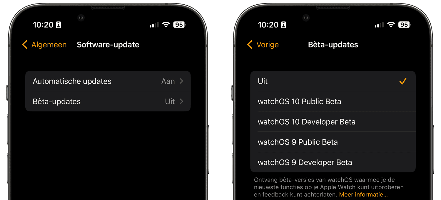 watchOS beta installeren voor ontwikkelaars en publieke testers