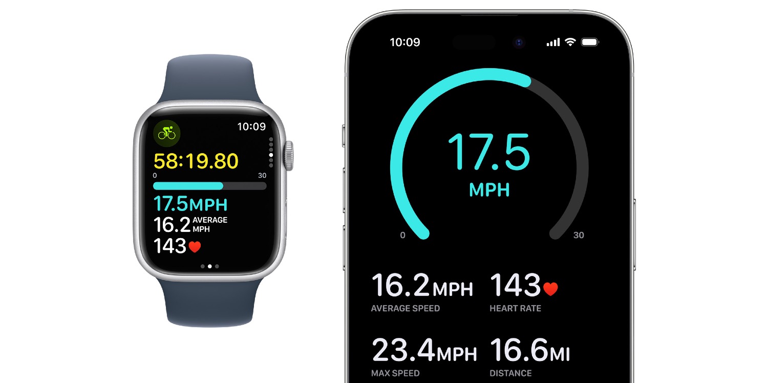 Fietsen met Apple Watch: weergave op iPhone in iOS 17