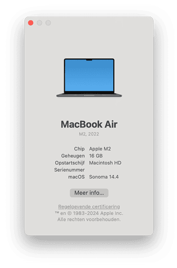 MacBook RAM bekijken