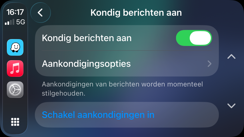 Kondig berichten aan