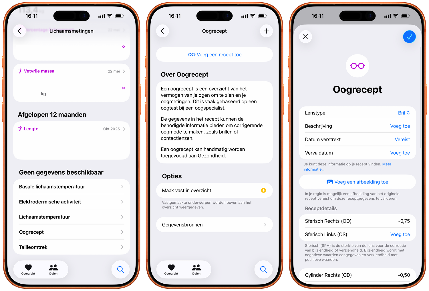 Oogrecept toevoegen Gezondheid