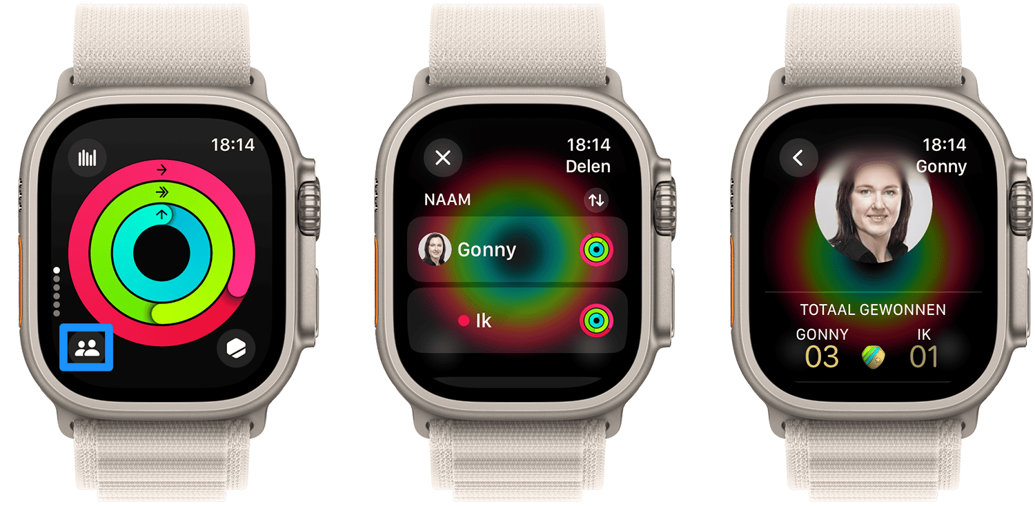 Activiteiten delen op Apple Watch