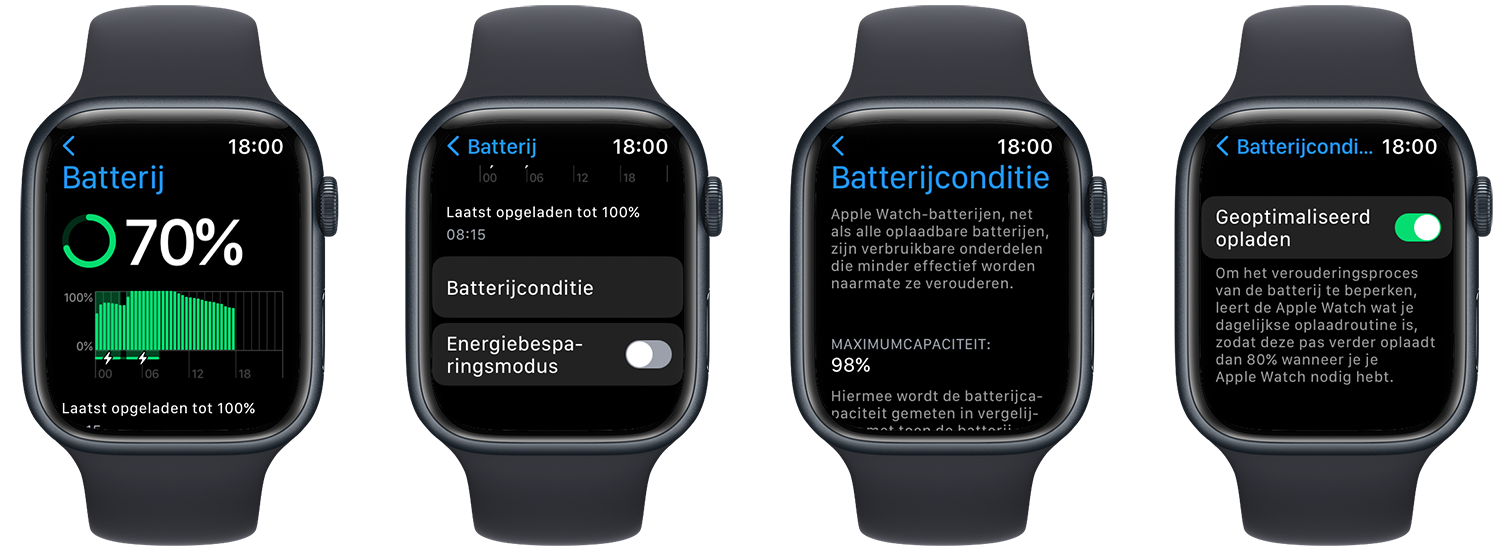 Batterijconditie Apple Watch