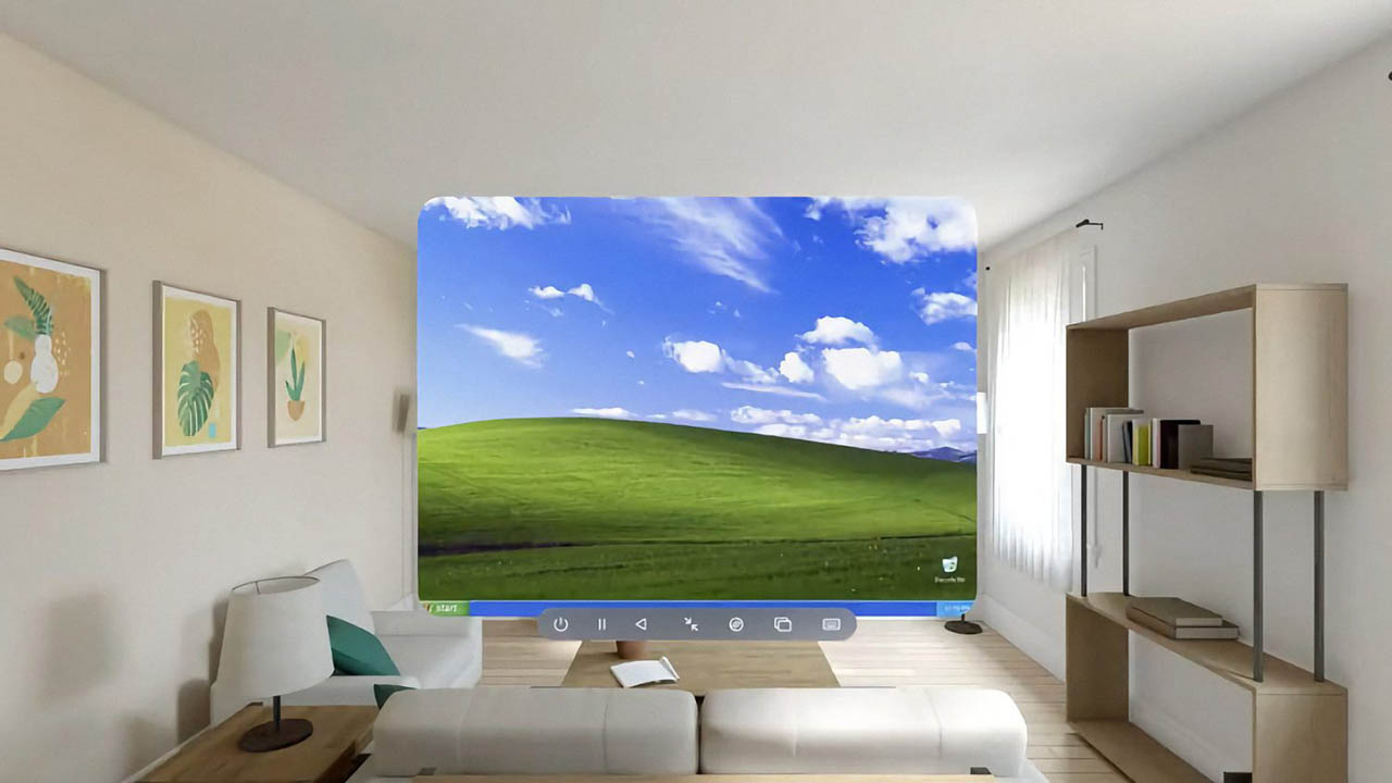 Apple Vision OS met Windows XP