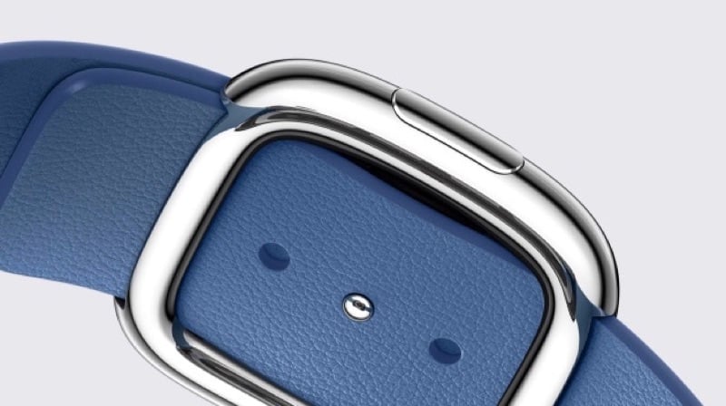 Apple Watch leren bandje met moderne gesp en magnetische sluiting