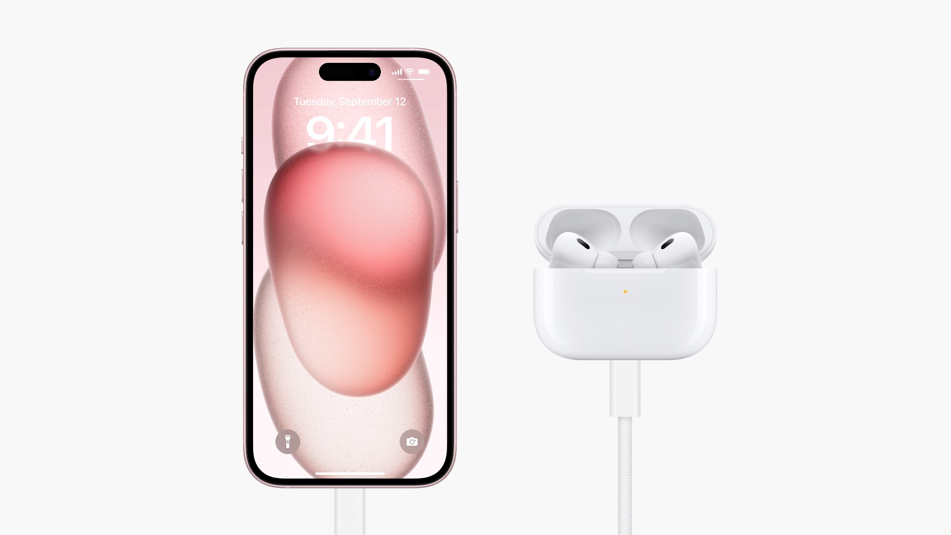 iPhone 15 en AirPods Pro met usb-c