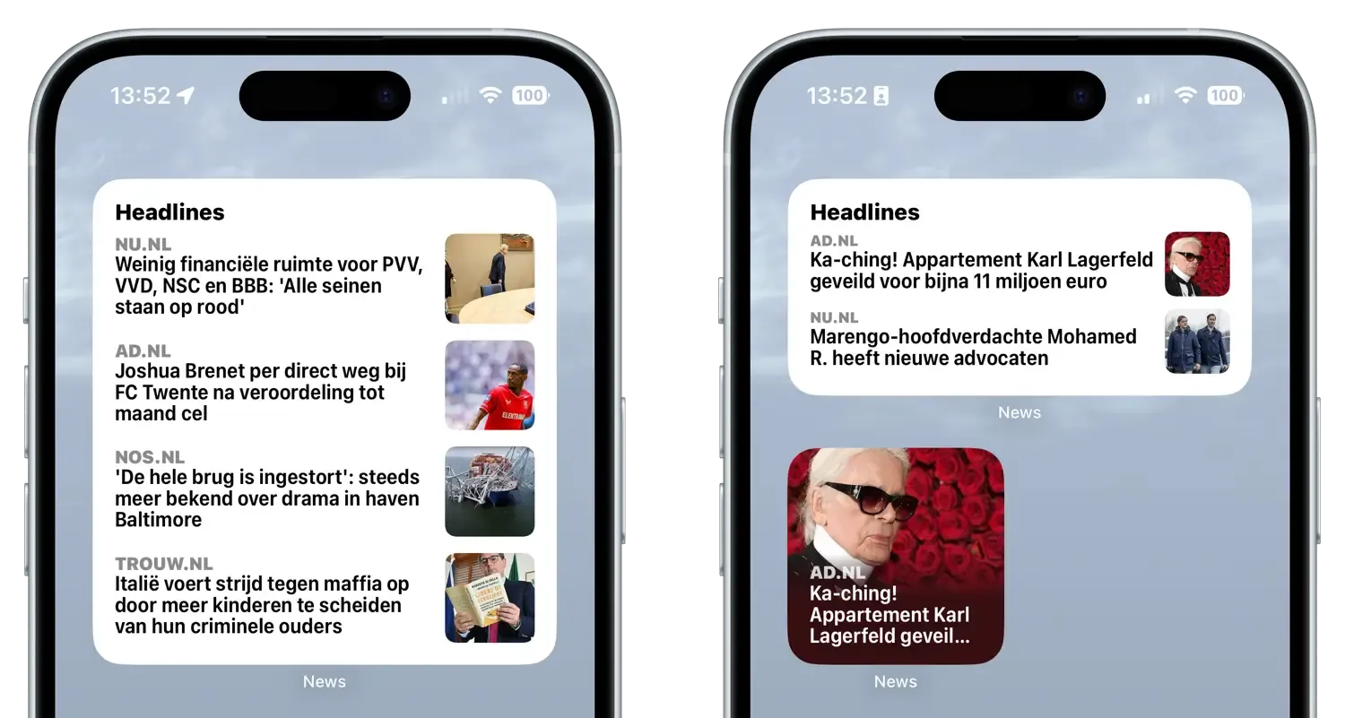 Apple News widgets