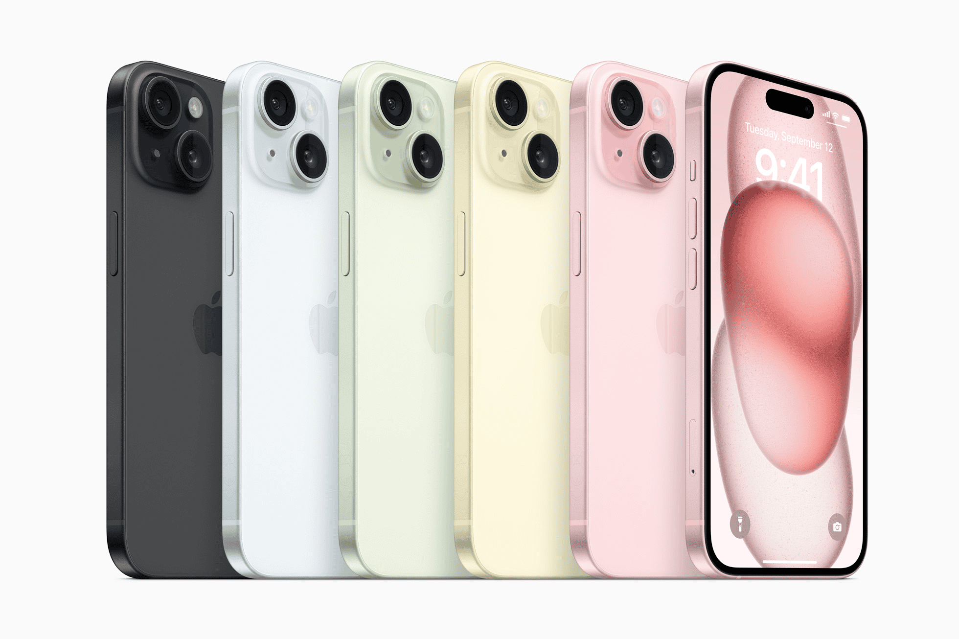 iPhone 15 line-up met kleuren