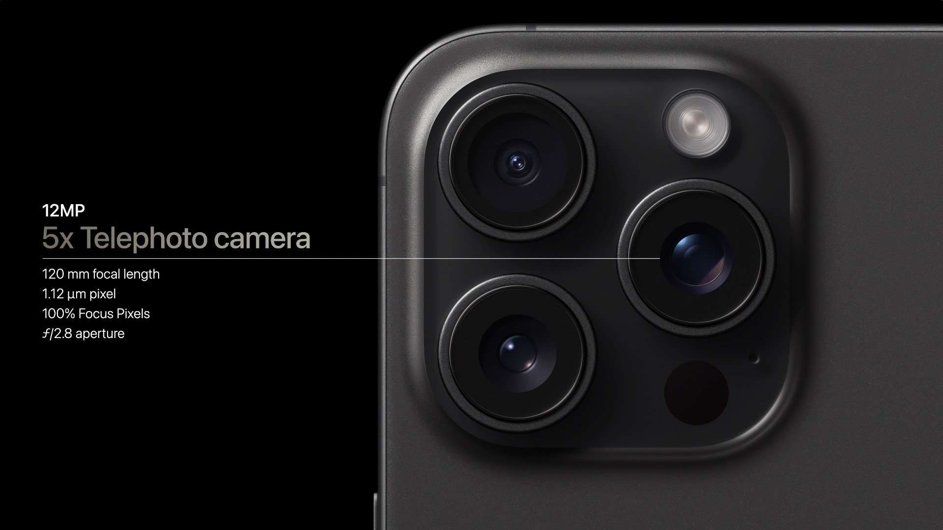 iPhone 15 Pro Max met 5x telephoto zoomlens