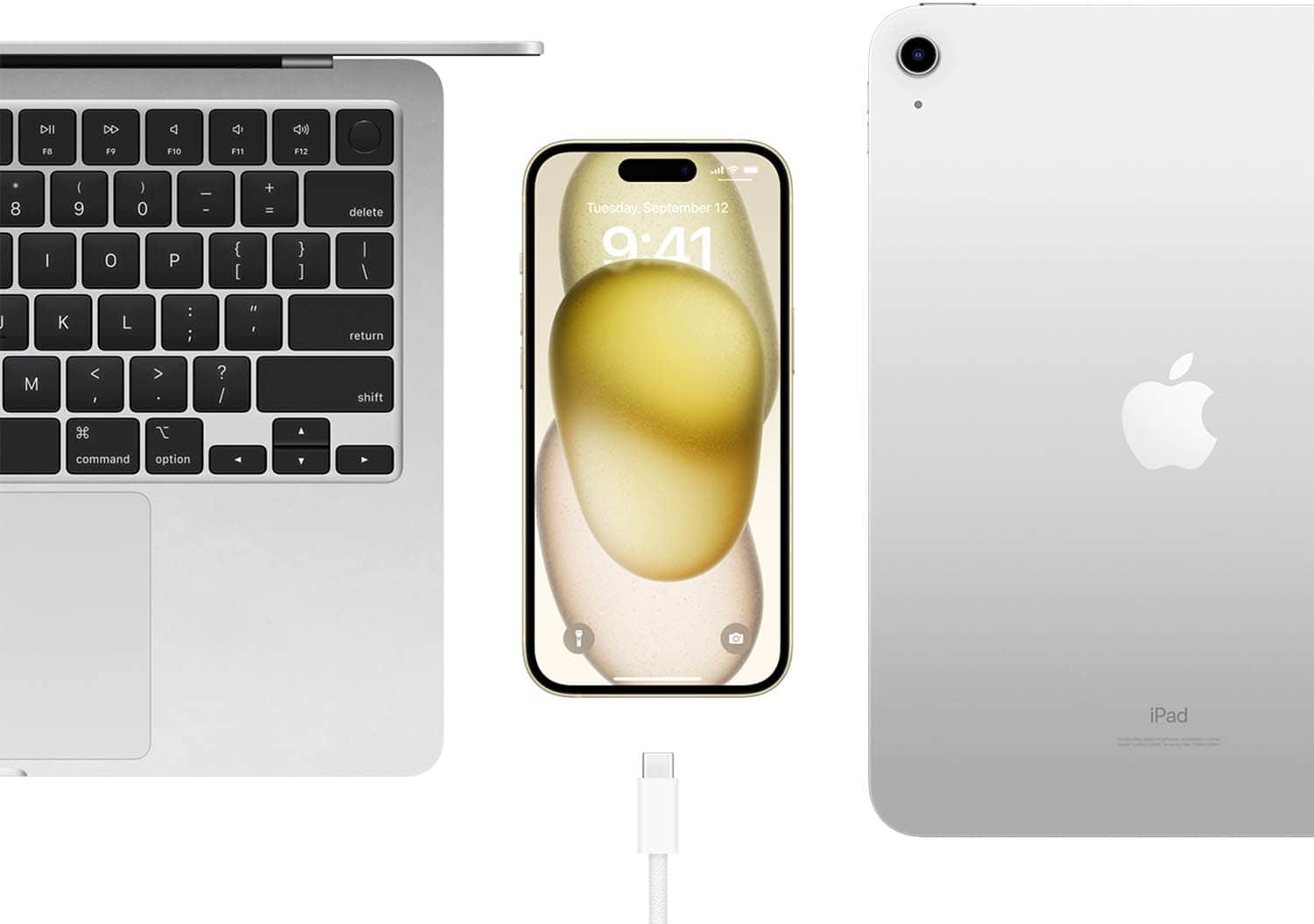iPhone usb-c met Mac en iPad