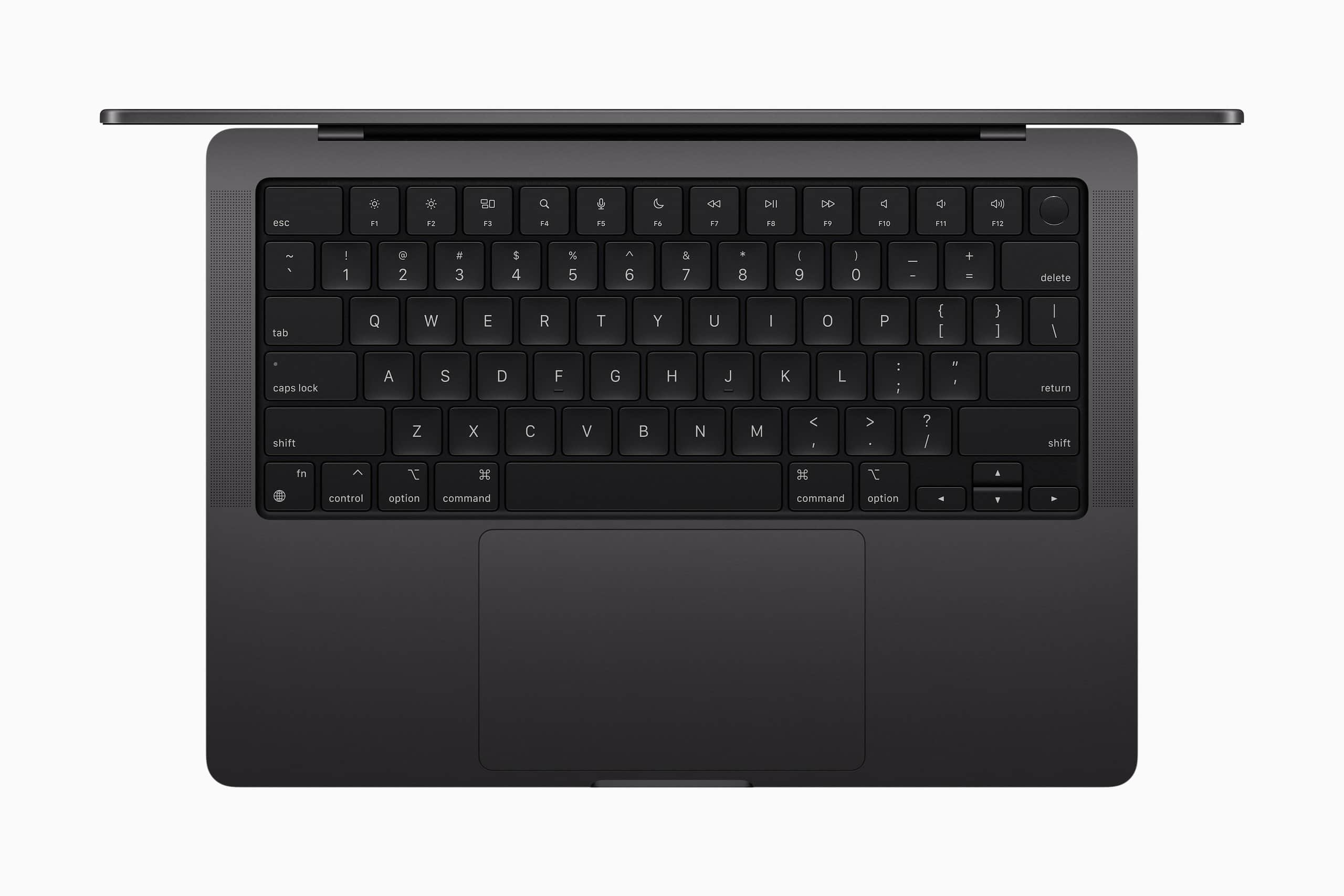 Apple MacBook Pro in Space Black - top view met keyboard