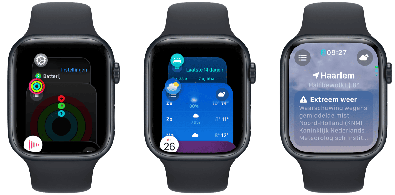 Appkiezer op Apple Watch: apps wisselen tussen recente apps