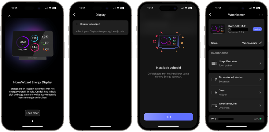 HomeWizard Energy Display instellen