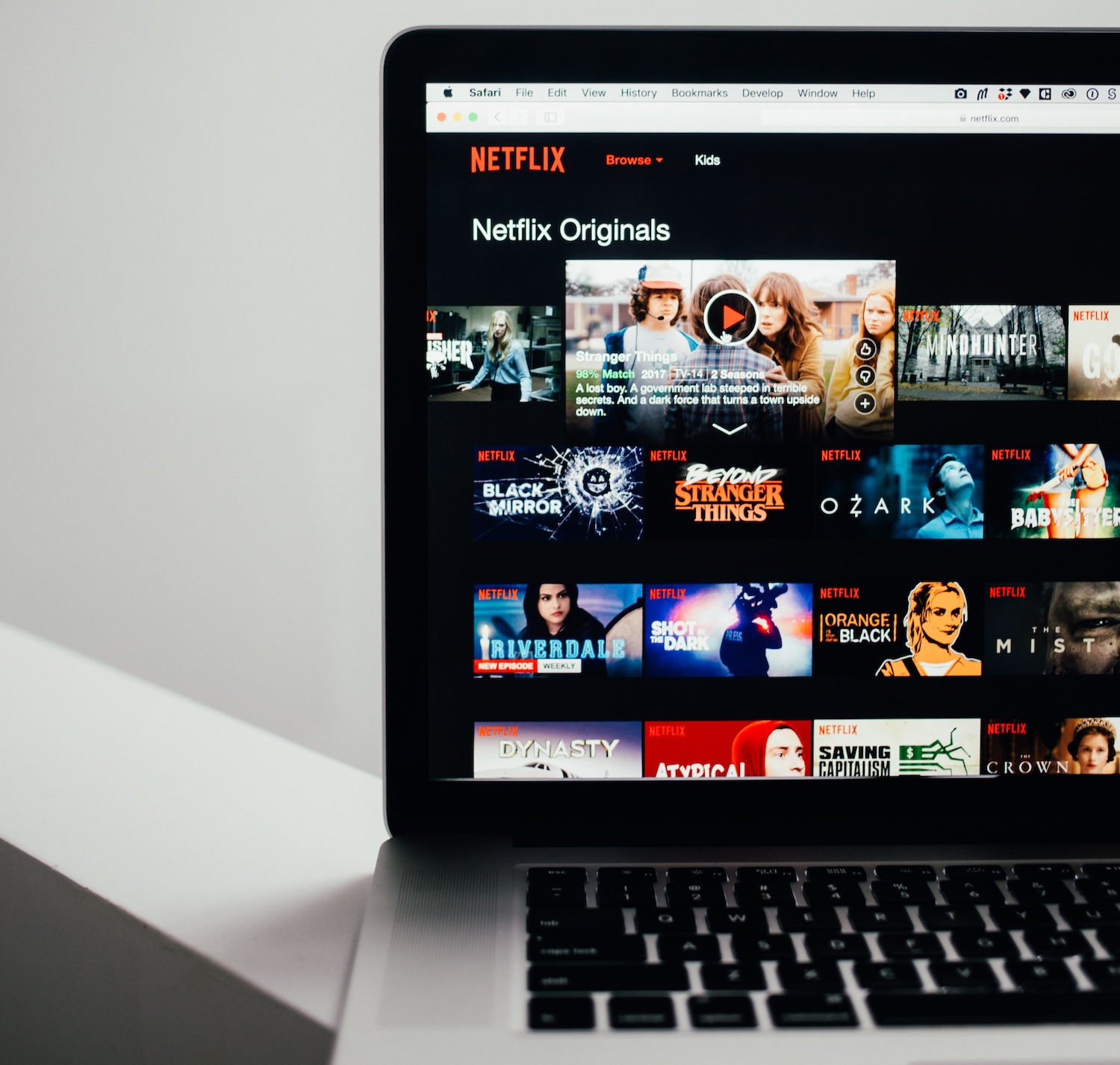 Netflix op een MacBook