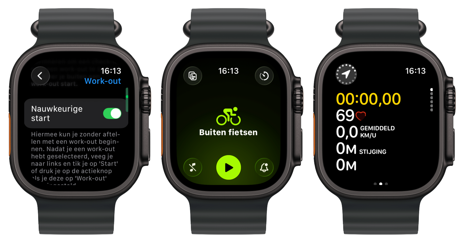 Nauwkeurige start Apple Watch