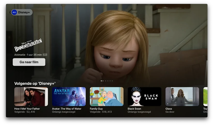Apple TV-app in tvOS 17.2 met Disney+