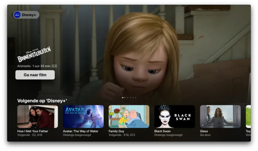 Apple TV-app in tvOS 17.2 met Disney+