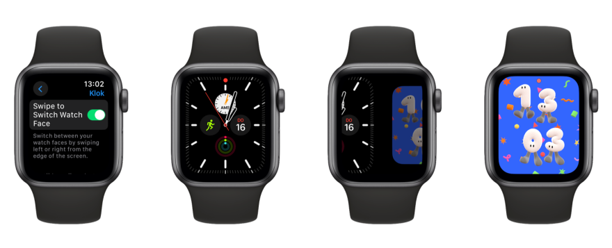 Apple Watch met watchOS 10.2: instelling voor wisselen wijzerplaat door te vegen