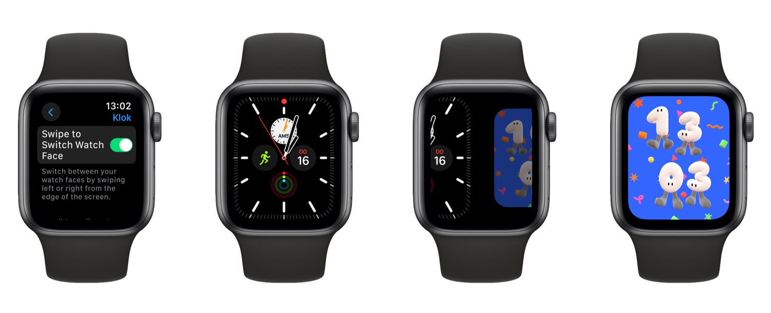 Apple Watch met watchOS 10.2: instelling voor wisselen wijzerplaat door te vegen