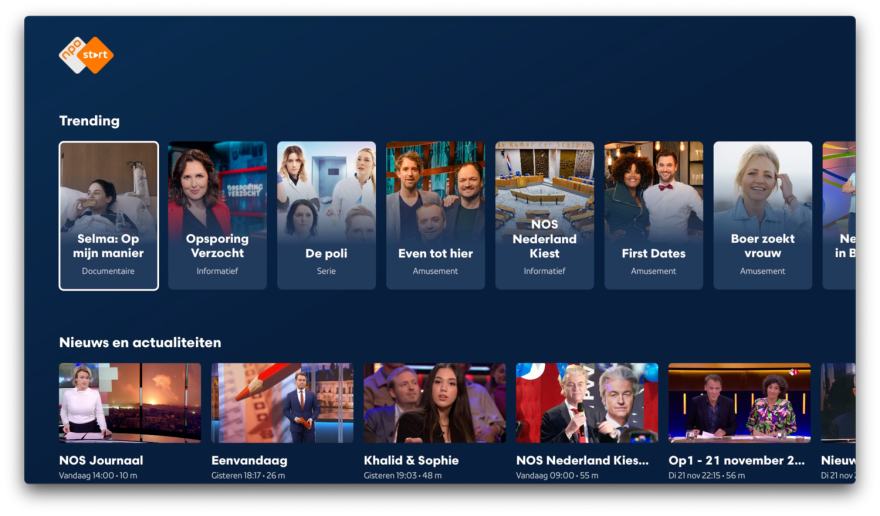 NPO-app op Apple TV vernieuwd