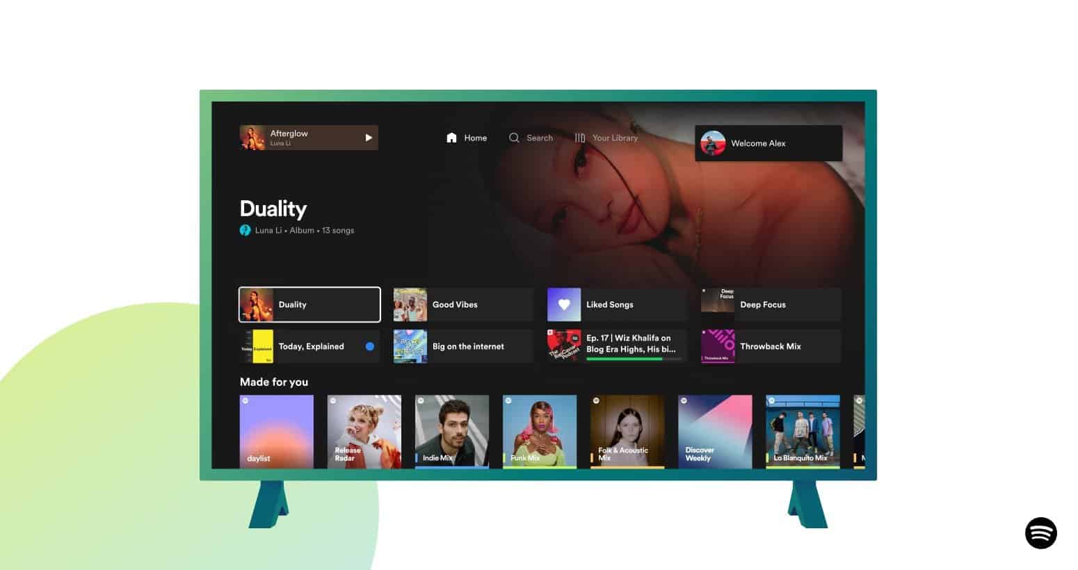 Spotify tv-app update van 2023 met nieuw design