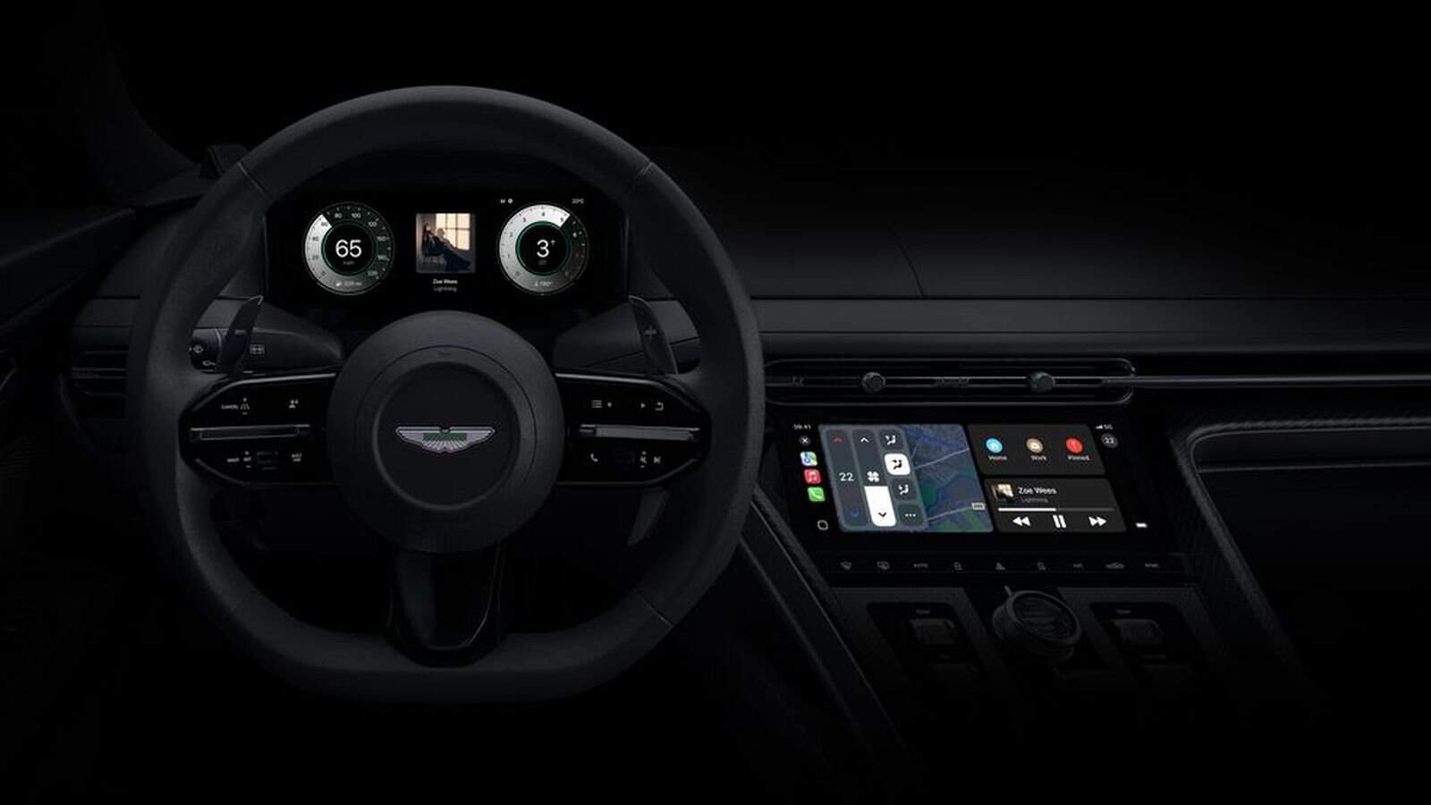 Vernieuwde CarPlay in een Aston Martin