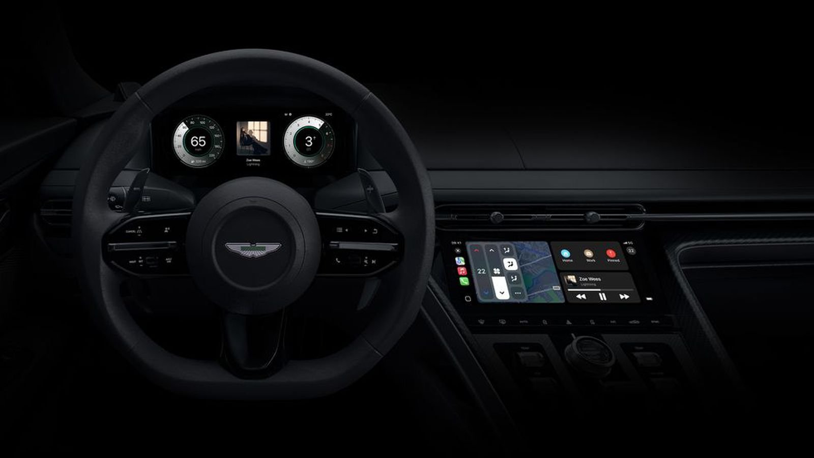 Vernieuwde CarPlay in een Aston Martin