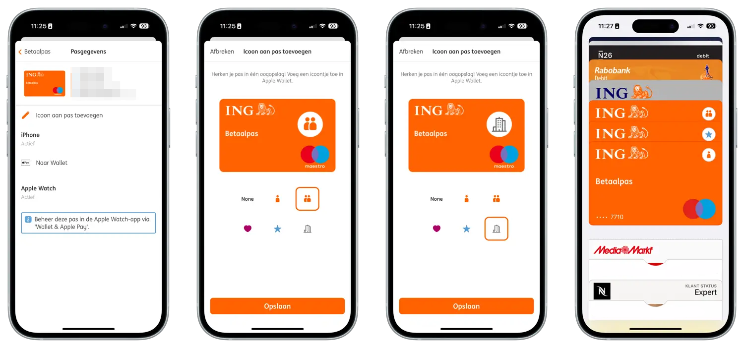 ING Apple Pay kaarten herkennen en personaliseren met icoontjes