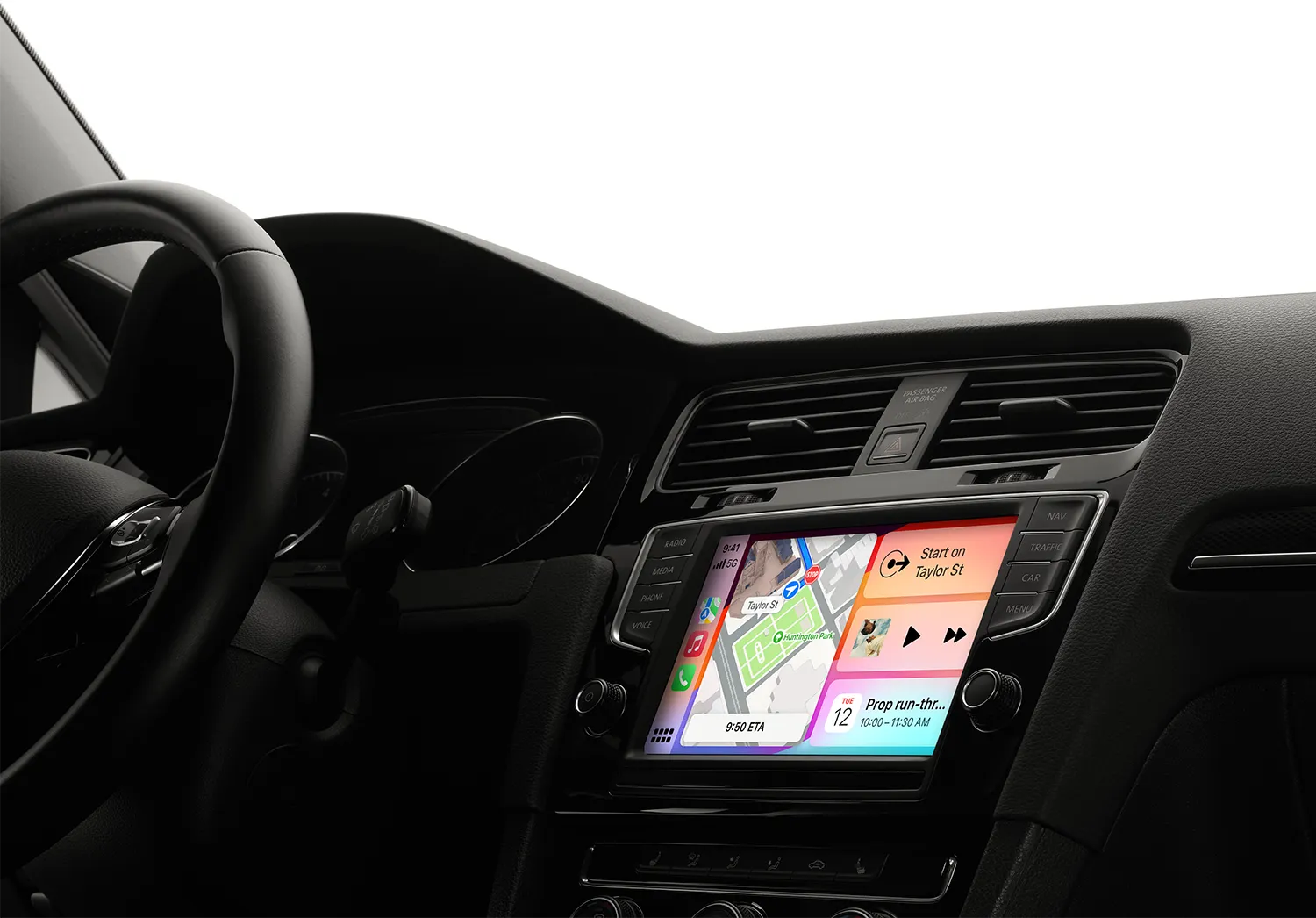 Apple CarPlay dashboard in een auto