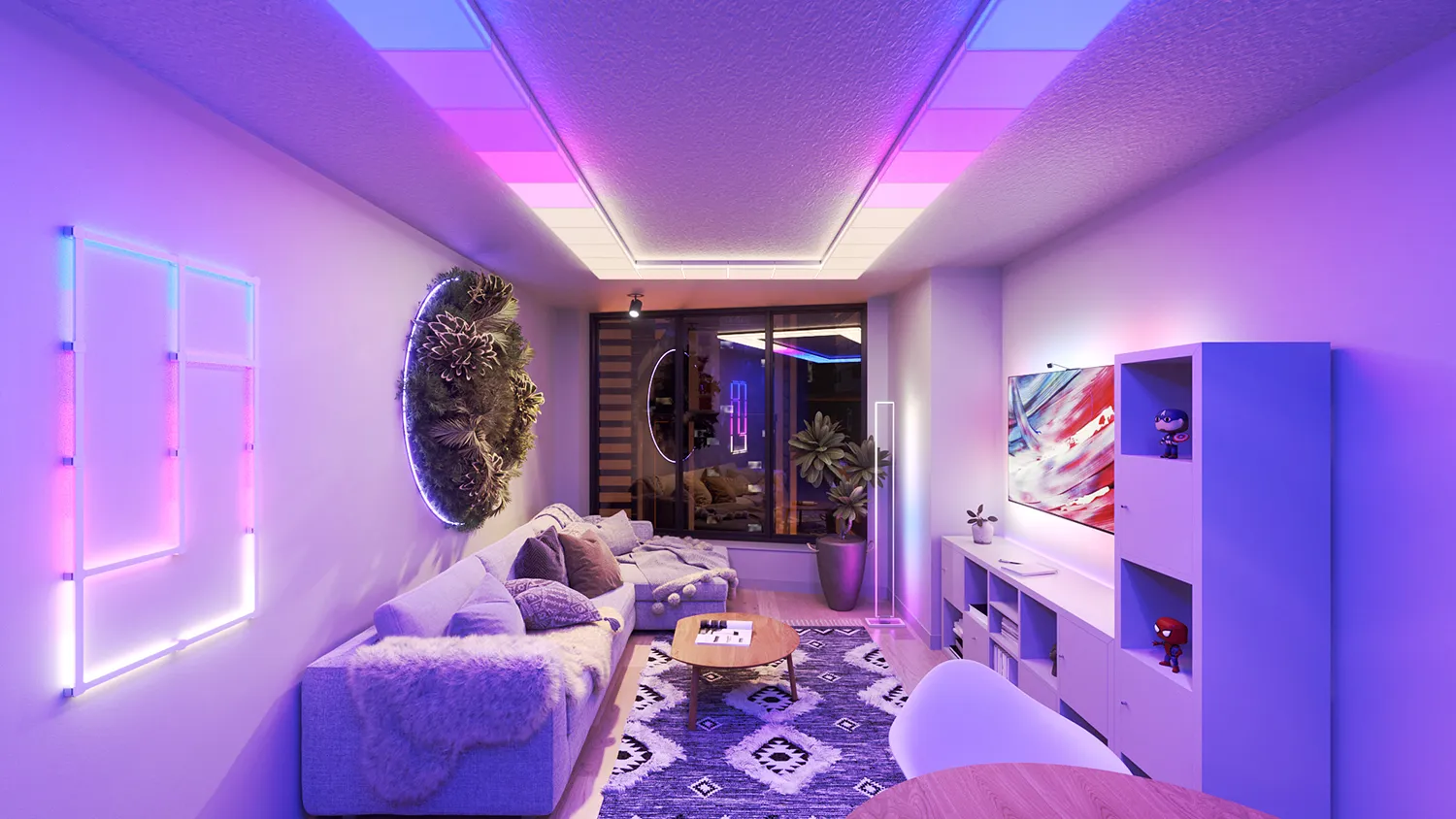 Nanoleaf Skylight in de woonkamer