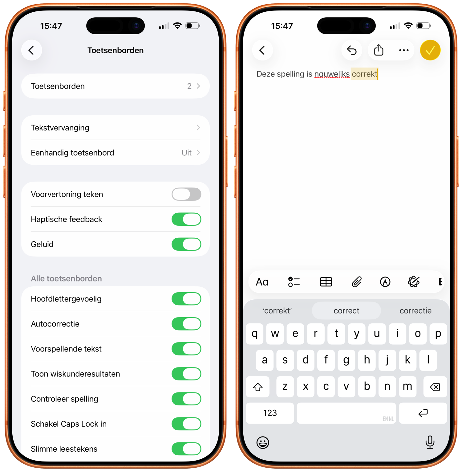 Autocorrectie op iPhone