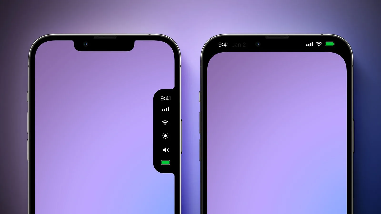 Alternatieve designs voor iPhone-notch