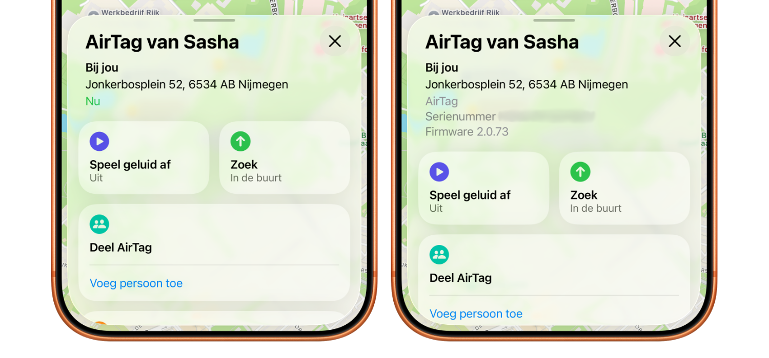 AirTag firmware controleren
