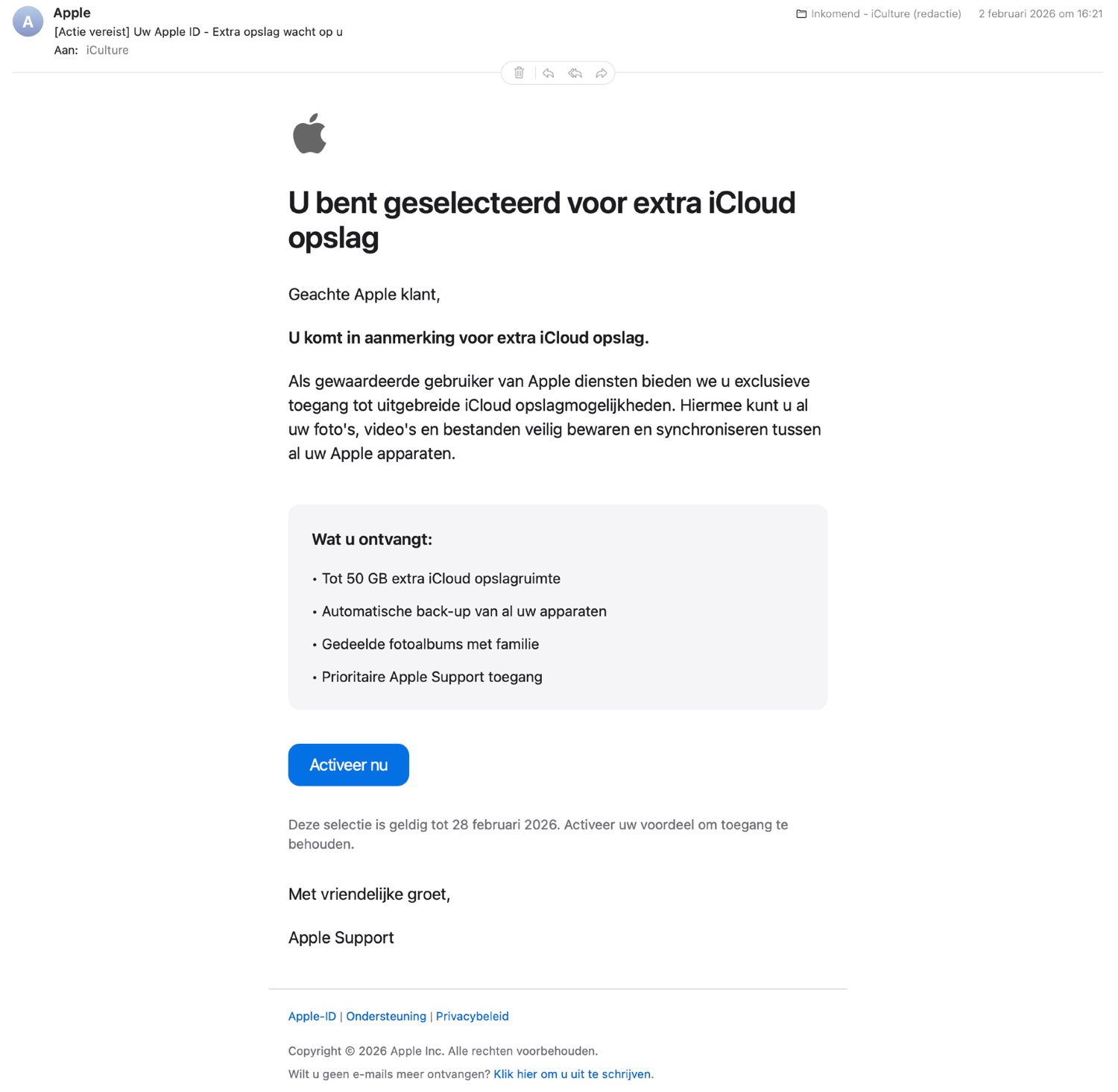 Apple iCloud phishing