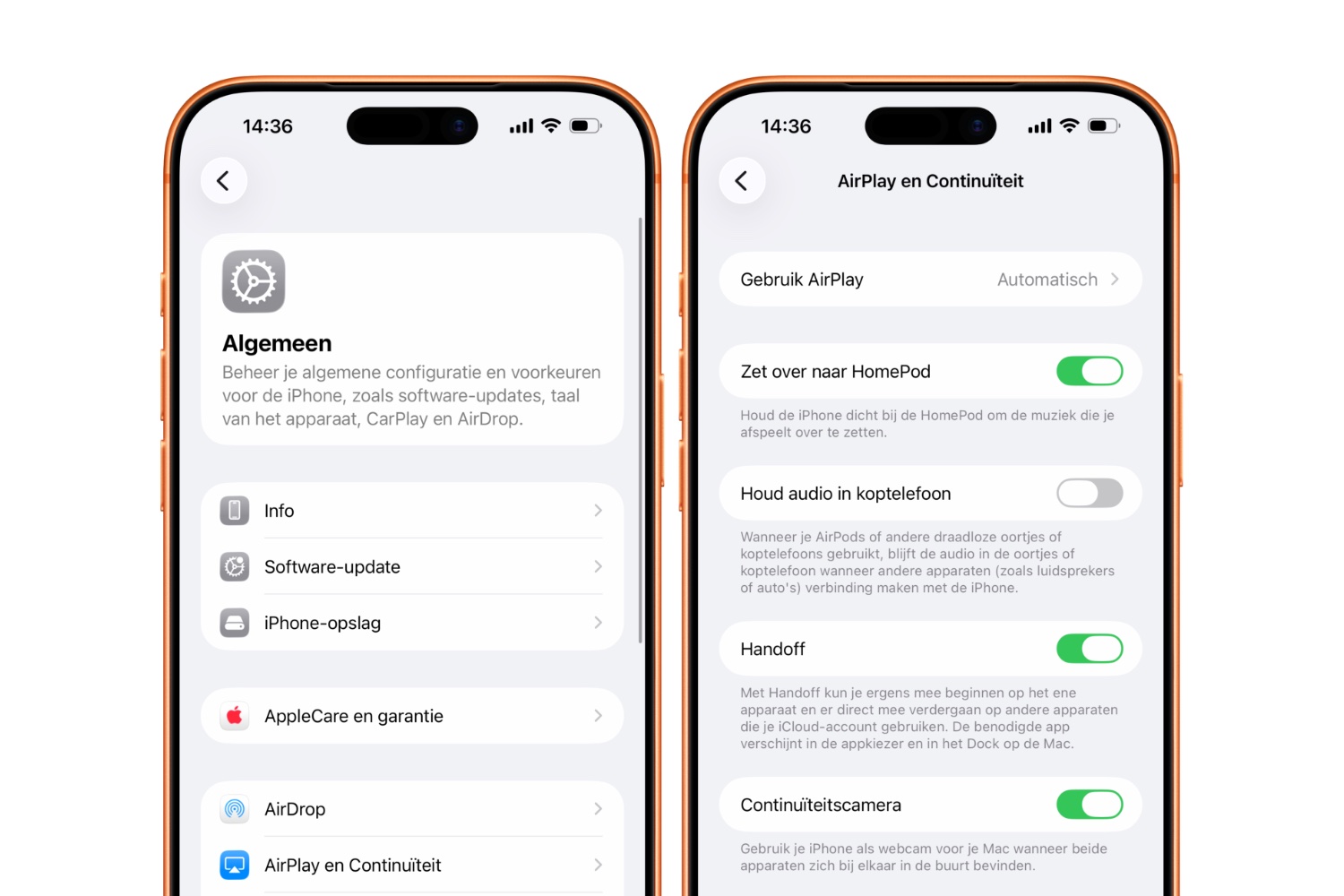 Handoff uitschakelen