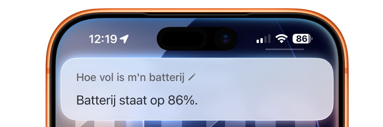 Batterijpercentage Siri
