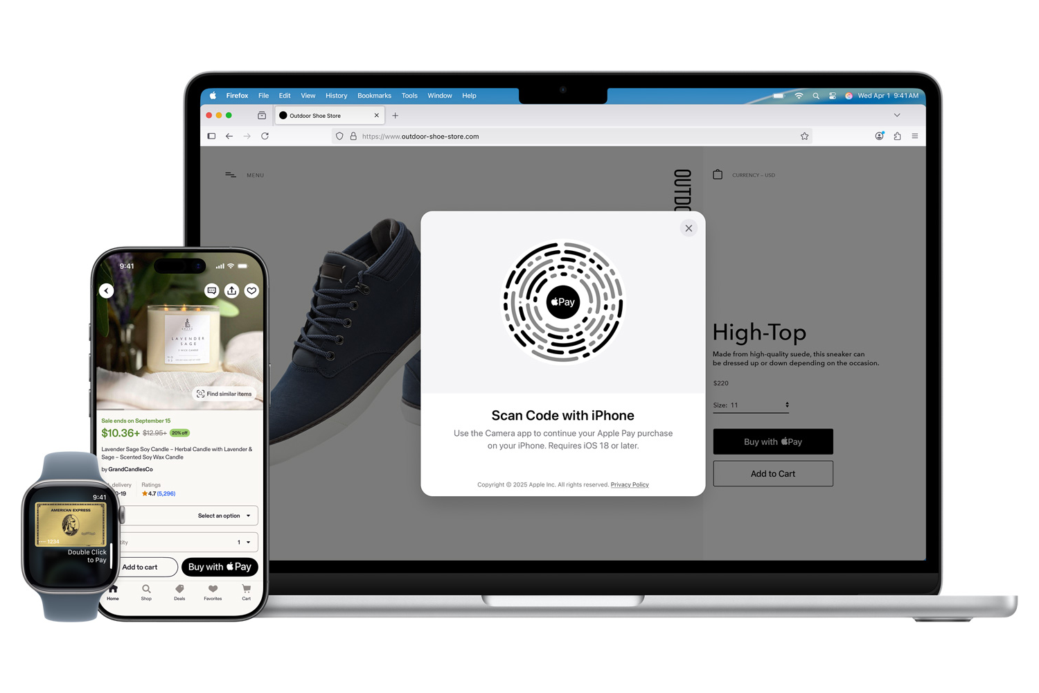Apple Pay op Mac iPhone en Apple Watch