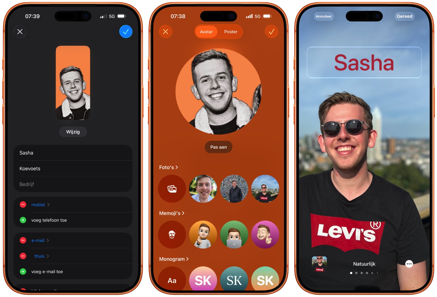 Contactposter aanpassen