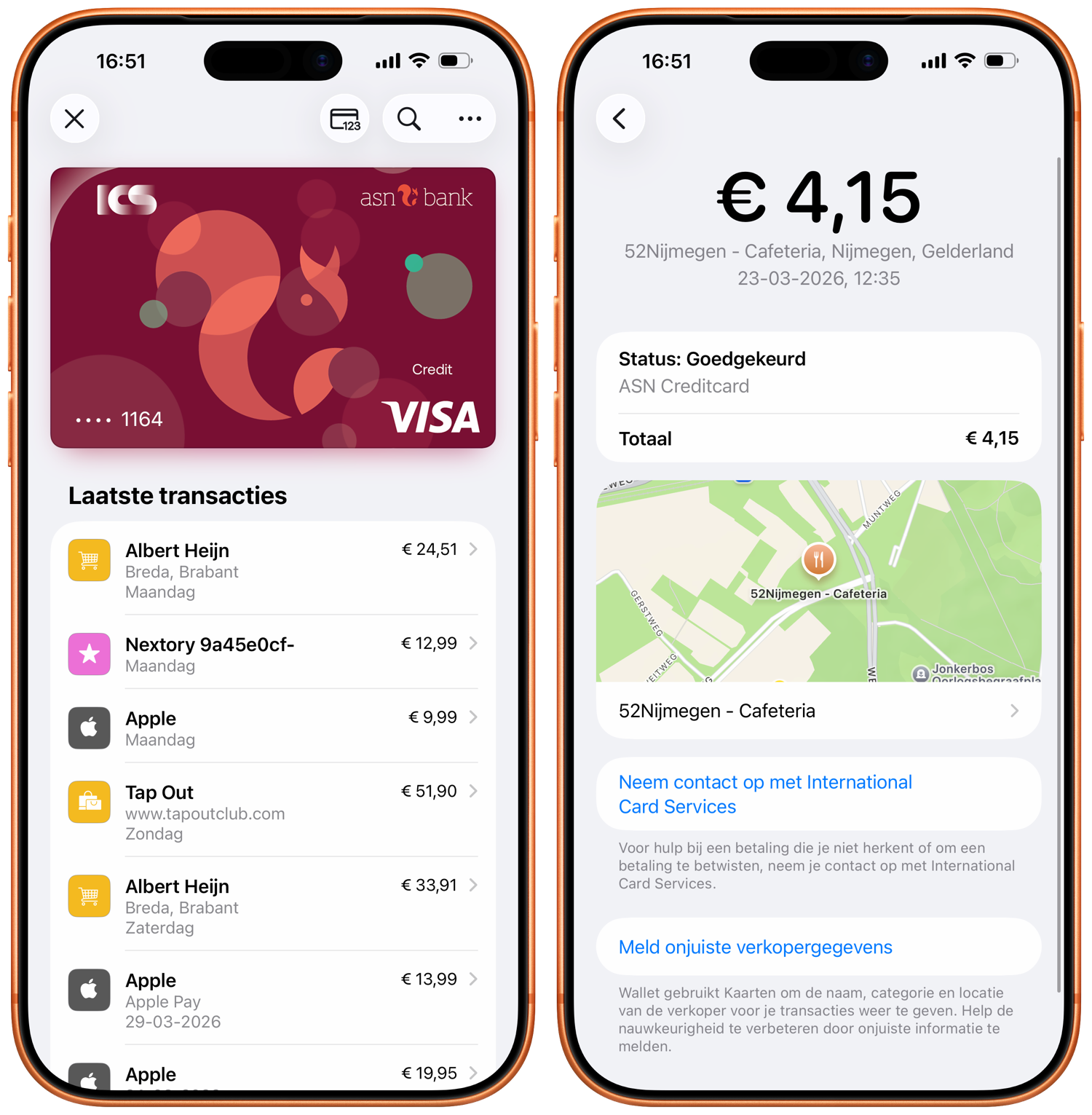 Transacties bekijken op Apple Pay