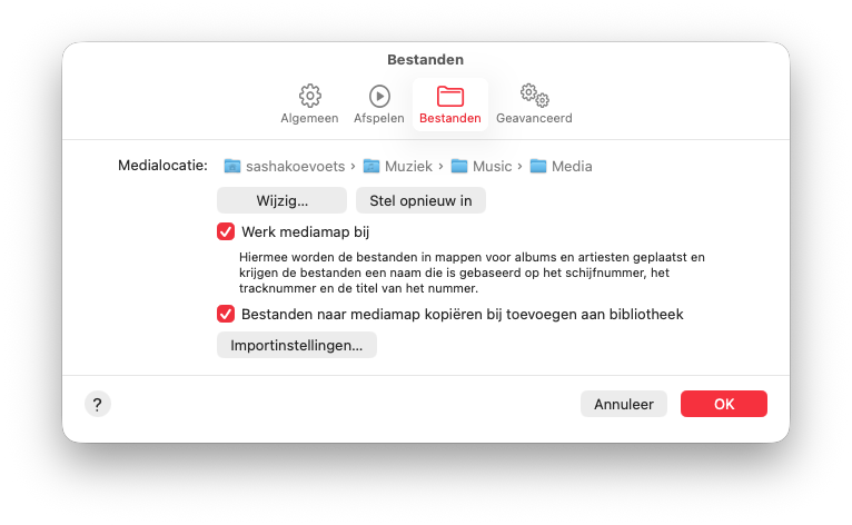 medialocatie muziek mac