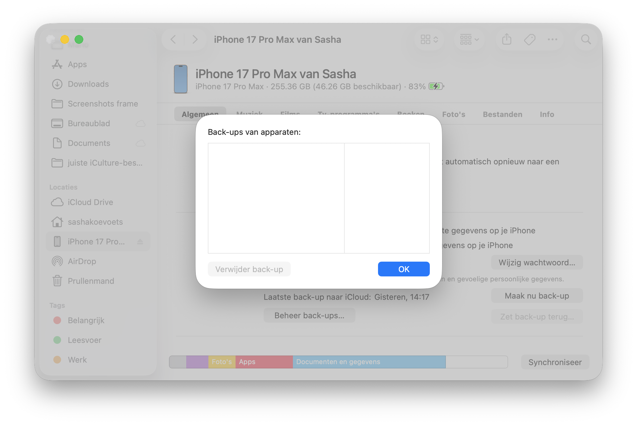 Back-up verwijderen Mac