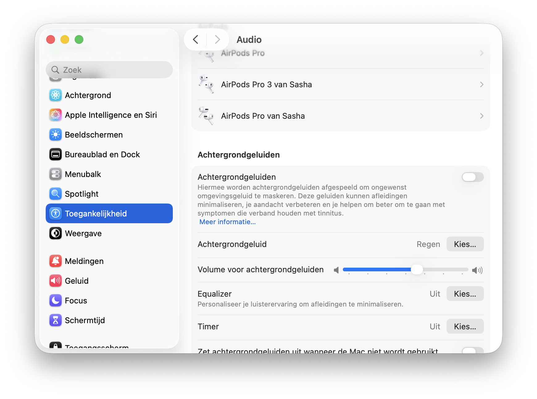 Achtergrondgeluiden macOS