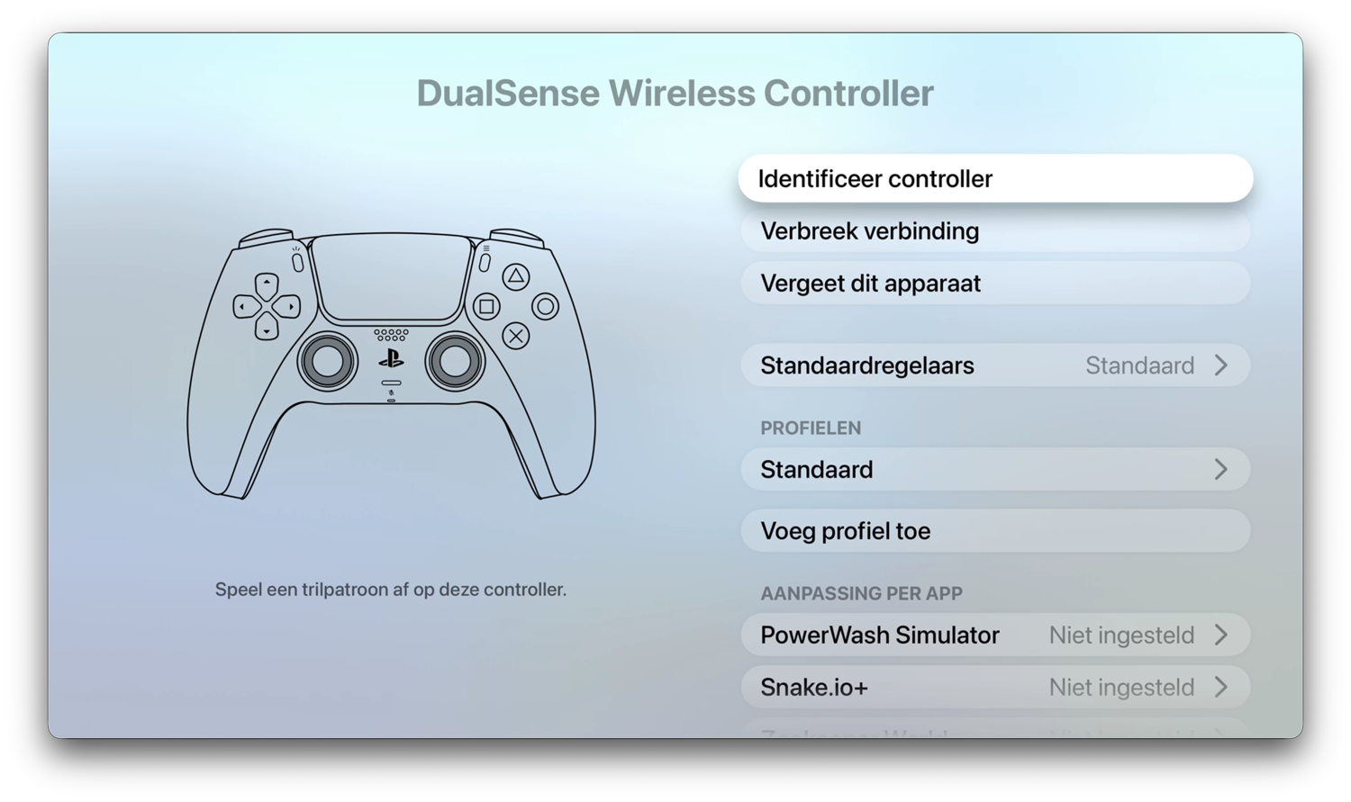 Controller-menu Apple TV