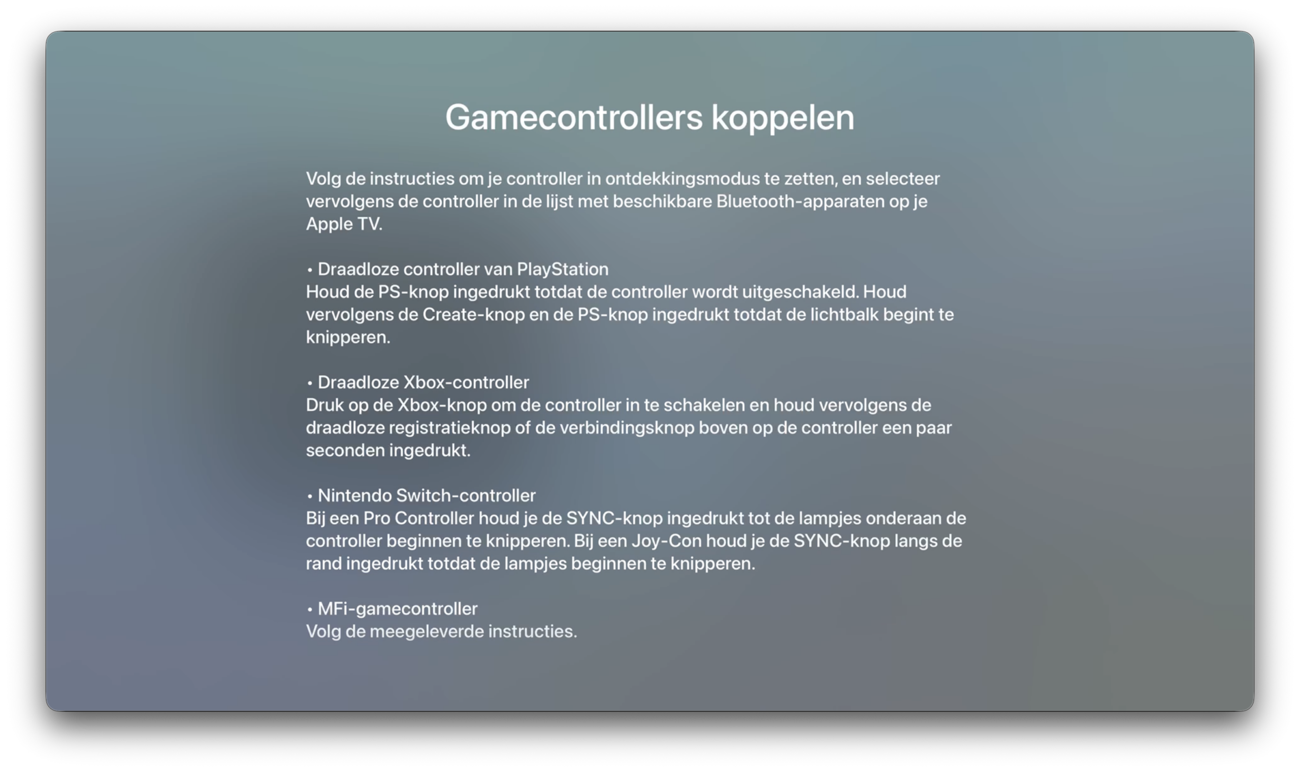 Gamecontroller koppelen tvOS