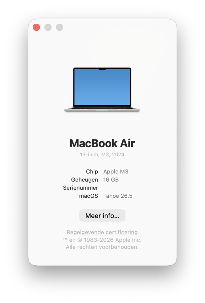 macOS versie