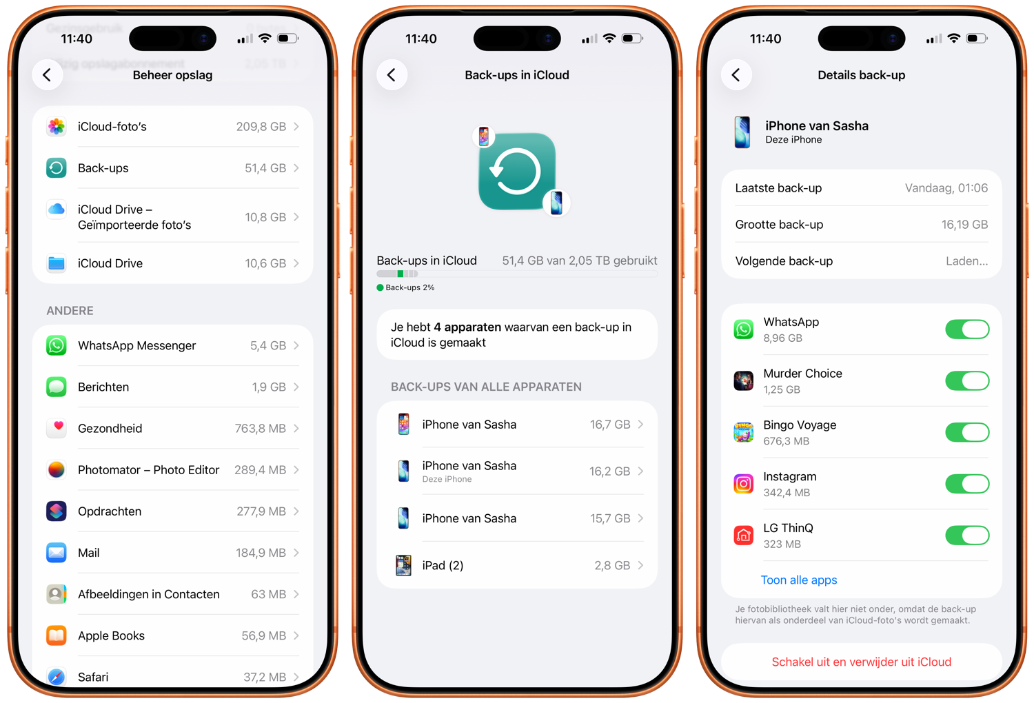 Opslag in iCloud bekijken