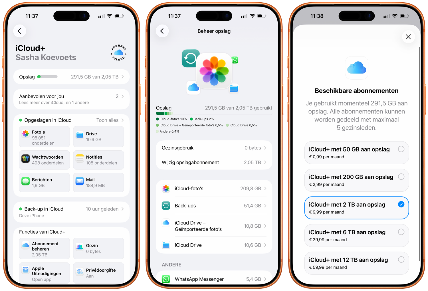 iCloud-opslag inzien